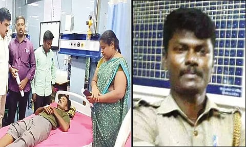 தொழிலாளியை தாக்கிய சப் இன்ஸ்பெக்டர்..! அதிரடியாக பணியிட மாற்றம்....!