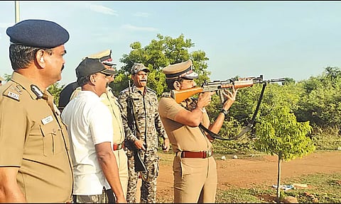 கூடுவாஞ்சேரி அருகே போலீசாருக்கான துப்பாக்கி சுடுதல் போட்டிடி.ஜி.பி. தொடங்கி வைத்தார்