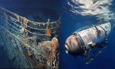 டைட்டானிக் கப்பலை பார்வையிட சென்ற நீர்மூழ்கி கப்பல் மாயம்: தேடுதல் பணியின் போது பயங்கர 'ஒலி' - சிக்னல் கிடைத்ததா?