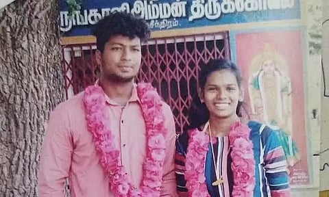 போலீஸ் நிலையத்தில் காதல் ஜோடி தஞ்சம்