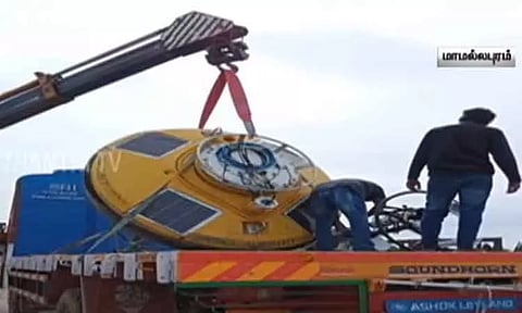 மாமல்லபுரம் கோவில் அருகே கரை ஒதுங்கிய கல்பாக்கம் அணு ஆராய்ச்சி மையத்தின் ரேடார் கருவி