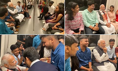 டெல்லி மெட்ரோவில் பயணம் செய்த பிரதமர் மோடி...!