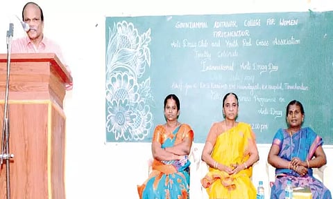 திருச்செந்தூர் கோவிந்தம்மாள் ஆதித்தனார் மகளிர் கல்லூரியில் சர்வதேச போதைப்பொருள் எதிர்ப்பு தின நிகழ்ச்சி