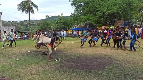 மலை கிராமத்தில் எருது கட்டும் திருவிழா