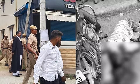 செங்கல்பட்டு நீதிமன்றம் அருகே வெடிகுண்டு வீசி ஒருவர் வெட்டி படுகொலை