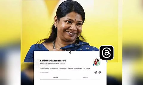 புதிய செயலி திரெட்ஸ்-ல் இணைந்த முதல் தமிழக அரசியல் தலைவர் கனிமொழி எம்.பி ..!