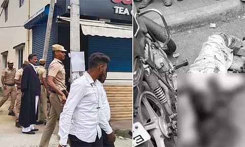 கோர்ட்டுக்கு ஆஜராக வந்த நபர்..! வெடிகுண்டு வீசி அரிவாளால் வெட்டி கொலை.. செங்கல்பட்டில் பதற்றம்