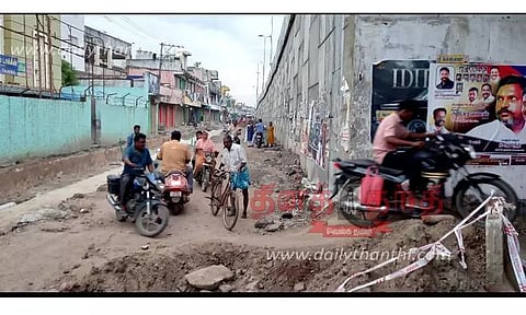 ஆமைவேகத்தில் சர்வீஸ் சாலை பணி