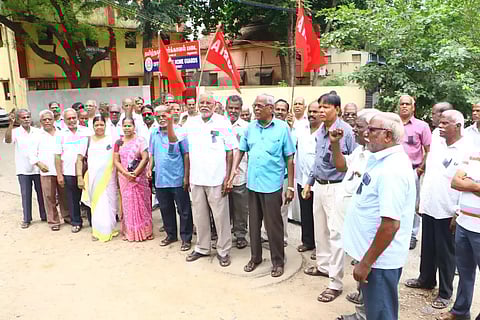 பி.எஸ்.என்.எல். ஓய்வூதியர்கள் ஆர்ப்பாட்டம்