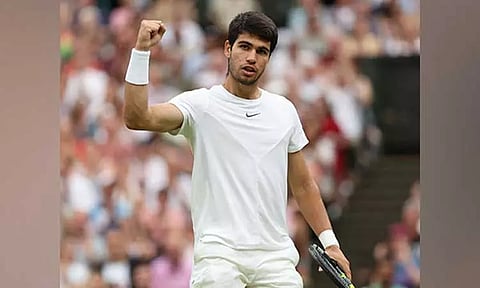 கார்லஸ் அல்காரஸ் (image courtesy: Wimbledon twitter via ANI)