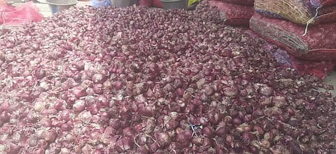 விற்பனைக்கு வந்த ஆந்திர சிட்டு வெங்காயம்
