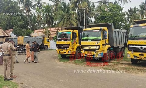 கேரளாவுக்கு அதிகளவில் கனிமவளங்கள் ஏற்றி சென்ற 6 லாரிகளுக்கு அபராதம்