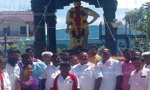 காமராஜர் சிலைக்கு சதன் திருமலைக்குமார் எம்.எல்.ஏ. மரியாதை