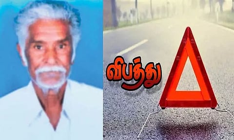 பள்ளிப்பட்டு அருகே மோட்டார் சைக்கிள் மோதி போலீஸ் அதிகாரியின் தந்தை பலி