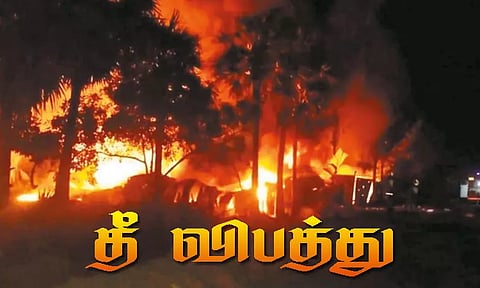 ஸ்ரீபெரும்புதூர் அருகே குடோன் திடீரென தீப்பிடித்ததால் பரபரப்பு