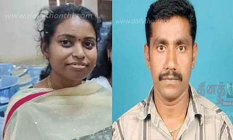 தேவகோட்டையில் பட்டப்பகலில் நடுரோட்டில் இளம்பெண்ணை கழுத்தை அறுத்துக்கொன்ற கணவர்-மொபட்டில் மோட்டார் சைக்கிளால் மோதி வெறிச்செயல்