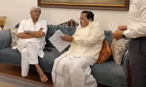 மத்திய நீர்வளத் துறை மந்திரி கஜேந்திர சிங் ஷெகாவத்துடன் அமைச்சர் துரைமுருகன் சந்திப்பு