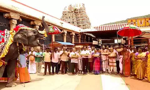 ஆண்டாள் கோவிலுக்கு பட்டு வஸ்திரம், சீர்வரிசை அனுப்பி வைப்பு