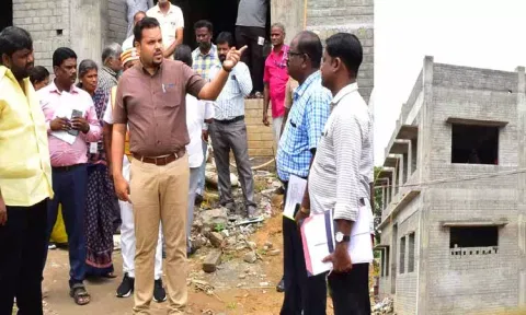 வண்டலூர் தாலுகா அலுவலகம் கட்டும் பணியை செங்கல்பட்டு மாவட்ட கலெக்டர் நேரில் ஆய்வு