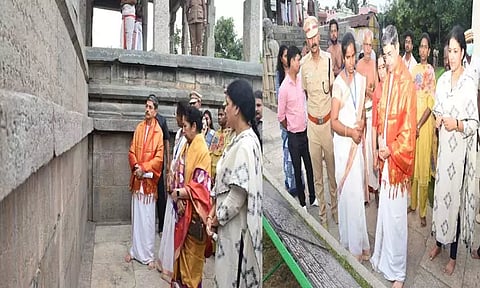 உத்திரமேரூரில் வைகுண்ட பெருமாள் கோவில் கல்வெட்டுகளை பார்வையிட்ட தமிழக கவர்னர்