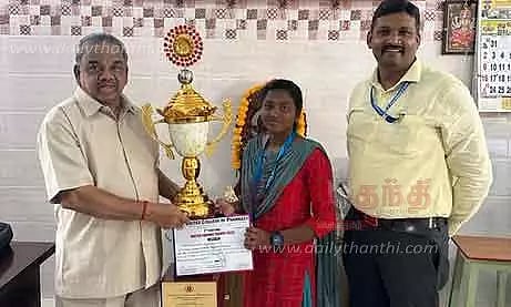 மாநில அளவிலான விளையாட்டு போட்டியில் ஜி.பி.பார்மசி கல்லூரி மாணவி சாதனை