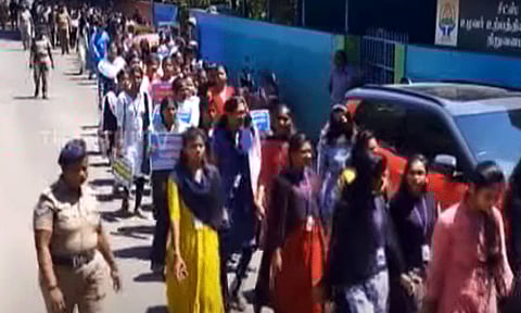 மணிப்பூர் விவகாரம்: மதுரையில் மாணவர்கள் அமைதிப்பேரணி
