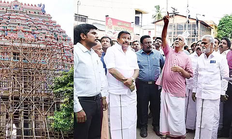ஸ்ரீரங்கம் கோவில் கிழக்கு கோபுரம் பழமை மாறாமல் புதுப்பிக்கப்படும்-அமைச்சர் சேகர்பாபு பேட்டி