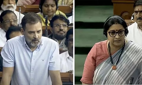 ஊழலைப் பற்றி பேசும்போது உங்கள் கூட்டணியில் உள்ள தி.மு.க.வை பாருங்கள் - ராகுல் காந்திக்கு ஸ்மிருதி இரானி பதிலடி