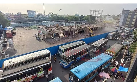 புதிய பஸ் நிலைய மேம்பாட்டு பணிகள் தீவிரம்