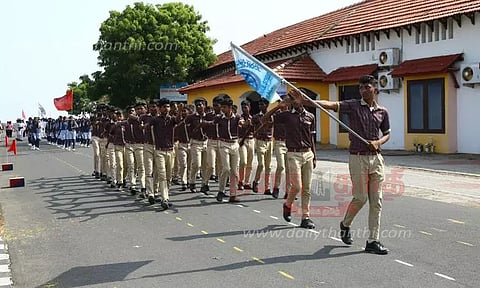 போலீசார், மாணவர்கள் இறுதிக்கட்ட ஒத்திகை