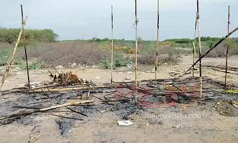 அன்னதான பந்தலுக்கு தீவைப்பு