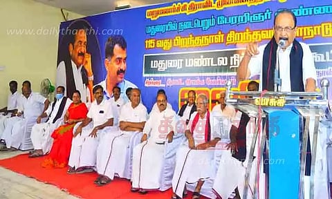 இந்துத்துவா சக்திகளை தடுக்க திராவிட இயக்கங்களை பாதுகாக்க வேண்டும் மதுரை கூட்டத்தில் வைகோ பேச்சு