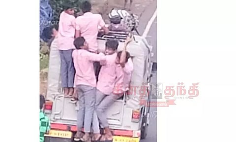 வாடகை வாகனங்களில் மாணவர்கள் ஆபத்தான பயணம்