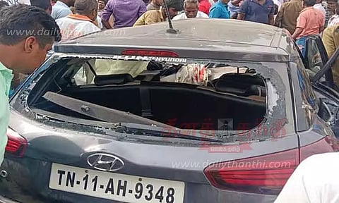 பவானி அருகே கார்-லாரி மோதல்; பெண் பலி