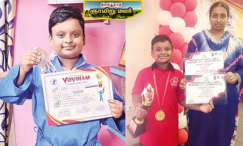 'ஓவினம்' தற்காப்பு கலையில் அசத்தும் சிறுவன்