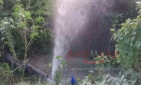 குழாய் உடைப்பால் வீணான குடிநீர்