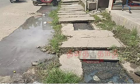 நிரம்பி வழியும் சாக்கடை கால்வாய்