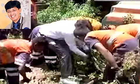 சென்னையில் மயானத்தை தூய்மை செய்த மாநகராட்சி ஆணையர் ராதாகிருஷ்ணன்