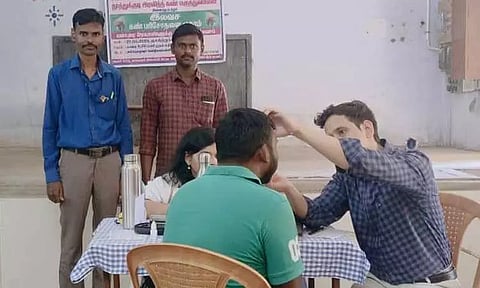 தமிழ்நாடு மெர்க்கண்டைல் வங்கி சார்பில்இலவச கண் சிகிச்சை முகாம்