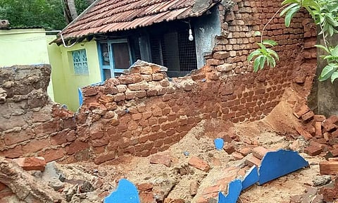 பண்ருட்டியில் சுவர் இடிந்து விழுந்து பெண் பலி