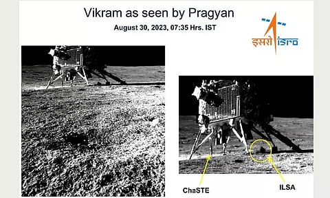 ஸ்மைல் ப்ளீஸ்..!! விக்ரம் லேண்டரை புகைப்படம் எடுத்த பிரக்யான் ரோவர்