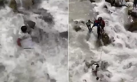 கேதார்நாத் யாத்திரையில் செல்பி எடுக்கும்போது விபரீதம்..வெளியான பரபரப்பு வீடியோ