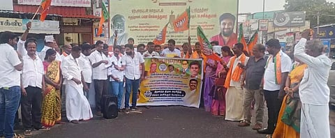 திண்டுக்கல்; தமிழக அரசை கண்டித்து பா.ஜ.க.வினர் ஆர்ப்பாட்டம்