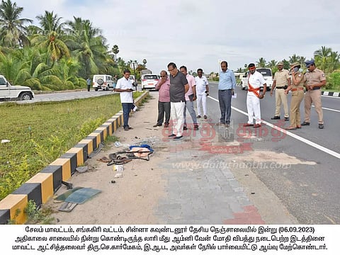 விபத்தை ஏற்படுத்தும் வகையில்சாலையோரம் வாகனத்தை நிறுத்தி வைப்பவர்கள் மீது கடும் நடவடிக்கைகலெக்டர் கார்மேகம் எச்சரிக்கை