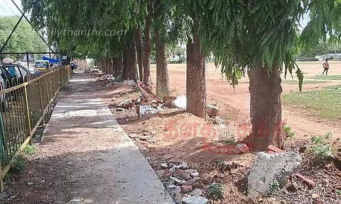 செய்யாறு அரசு ஆண்கள் பள்ளியில் ரூ.24 லட்சத்தில் சுற்றுச்சுவர் கட்டும் பணி தொடக்கம்