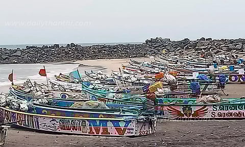 கோவளம் மீனவர்கள் வேலை நிறுத்தம்