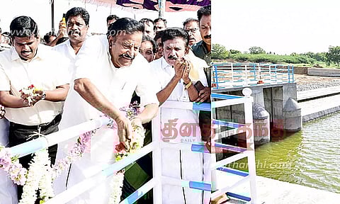 ரூ.9¼ கோடியில் நந்தியாற்றின் குறுக்கே அமைக்கப்பட்ட தடுப்பணை-பாசன வாய்க்கால்