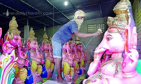 நகரப்பகுதியில் 120 விநாயகர் சிலைகள் பிரதிஷ்டை