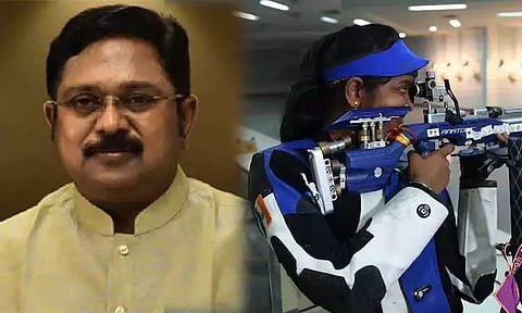 துப்பாக்கிச் சுடுதல் போட்டியில் தங்கம் வென்ற இளவேனில் வாலறிவனுக்கு டிடிவி தினகரன் வாழ்த்து