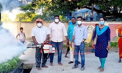 கொசு மருந்து அடிக்கும் பணி தீவிரம்